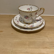 Royal Stafford Violet Pompadour Bone China Trio Tea Cup & Saucer & Side Plate