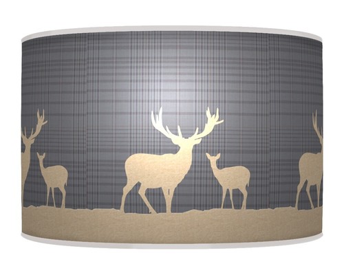 Trees stag deer - tartan, plaid