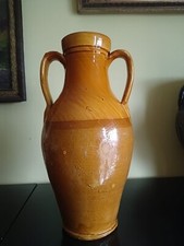 Vecchia Anfora rustica pugliese in terracotta smaltata