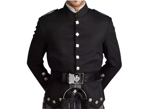 Scottish black kenmore doublet - black,