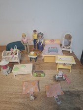 Vintage Fisher Price Loving Family Dollhouse Figures  Furniture Bundle  93