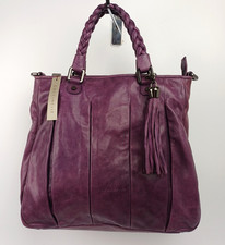 BNWT Coccinelle Purple Leather Top Handle Bag with Crossbody Strap RRP £315