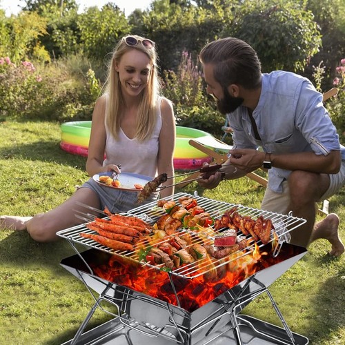 Collapsible campfire grill - collapsible,