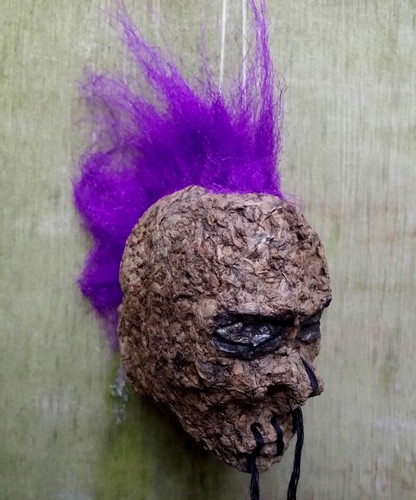 Purple mohawk shrunken - purple, head