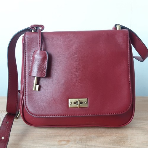 Fossil leather bag red cross - leather,