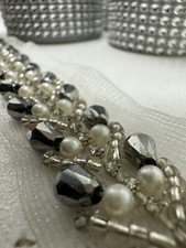 1yd Grey Sil Pearl Crystal