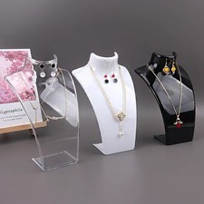 Acrylic Jewelry Necklace Earrings Plastic Mannequin Bust Display Stand Holder UK