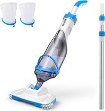 Handheld Pool Vacuum with Telescopic Pole, 18.5 GPM Suction, Up to 1-Hour Runtim