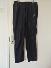 ASICS Mens Tracksuit Trousers Medium Black Nylon