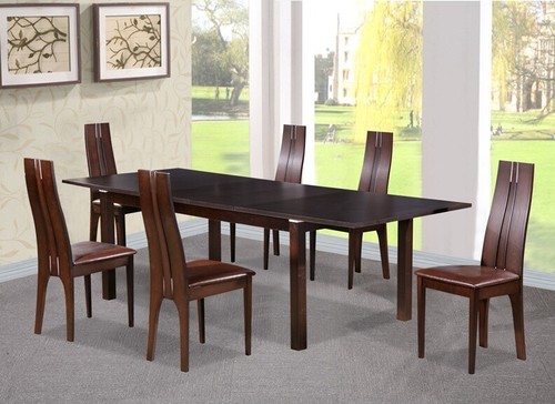 Walnut effect extending dining - walnut,