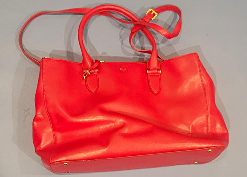 Ralph lauren red - saffiano, tote