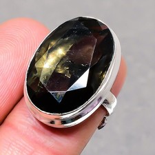 Faceted Alexandrite Oval Shape Gemstone Handmade Adjustable Jewelry Ring SR 1676
