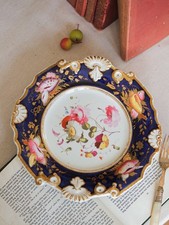 19th English Porcelain New Hall  Painted Florals And Shell Moulded Plate