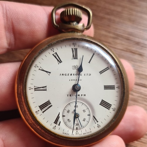 Vintage metal ingersoll pocket - vintage,