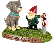 Large Garden Gnome Bad Dog Statue Outdoor Ornament Outdoor Doorway Entrance 7"