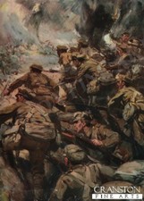 WW1 military art post card Repulsing a Frontal Attack with Rifle and Bayonet