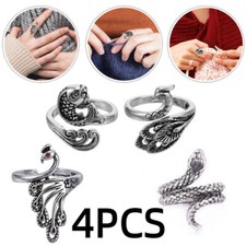4pcs Yarn Guide Ring Thimble for Knitting and Crochet Adjustable Tension Ring