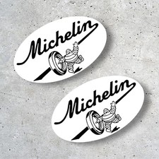 Michelin Retro Vintage  Stickers, Decals ( PAIR )  Vintage, 80mm Old School