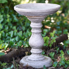 Piccolo Bird Bath Feeder Stone Statue Vintage Outdoor Garden Ornament Decoration