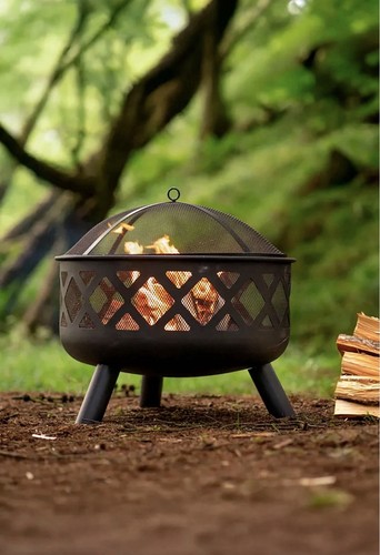 Fire pit bowl large - bowl, black