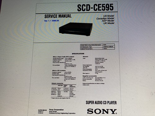 Sony scd ce595 service manual - sony,