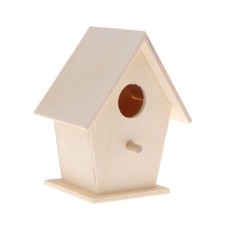 Wooden Bird House for Outside Bird Houses with Perch to Paint for Kids