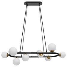 Black Circular Bar Ceiling Pendant Light Globe Shades G9 LED Modern K402