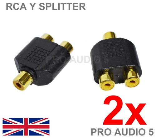 Gold rca phono splitter - 2x,