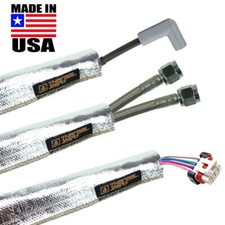 Metallic Heat Shield Sleeve Insulated Wire Hose Cover Wrap Loom Tube 1" 3 Ft