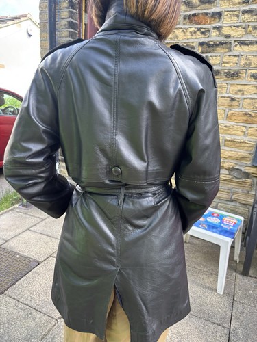 Black real leather belted 4 - leather,