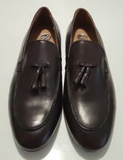 H By Hudson Leather Tassel Slip-on Loafers Shoes Brown uk 9 eu 43