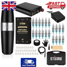 Stigma Tattoo Pen Machine Kit Rotary Complete Tattoo Set with 20Pcs Cartridges