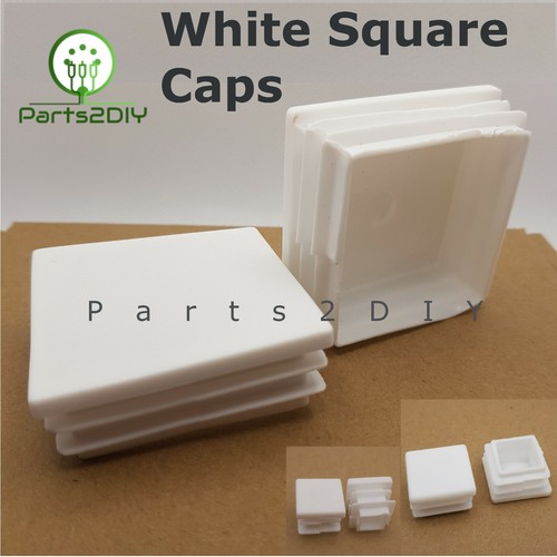 White square plastic end - square, caps