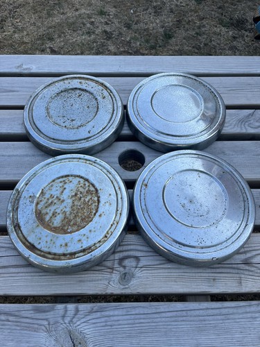 Vintage chrome wheel hubcaps - vintage,