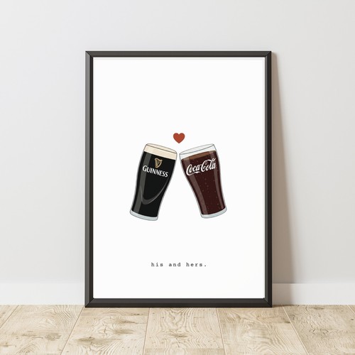 Guinness and coke - his, hers