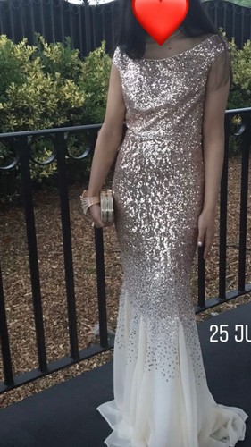 Champagne and cream dress for