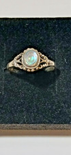 Dainty abalone shell ring, 925