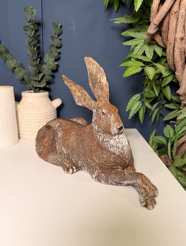 Rustic hare ornament lying - rustic,