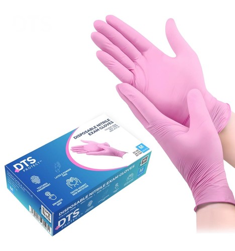 100 pink nitrile gloves - gloves, latex