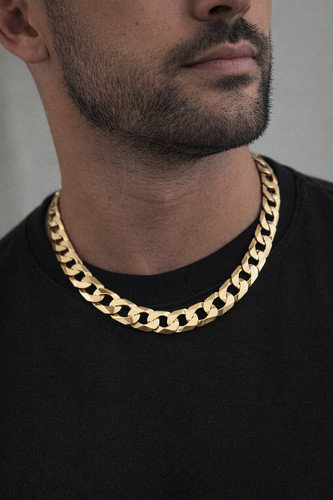 9ct solid gold men - men’s, chain