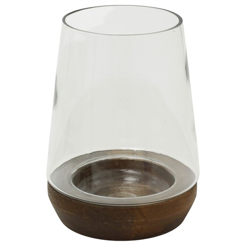 Mango wood glass hurricane - mango, &