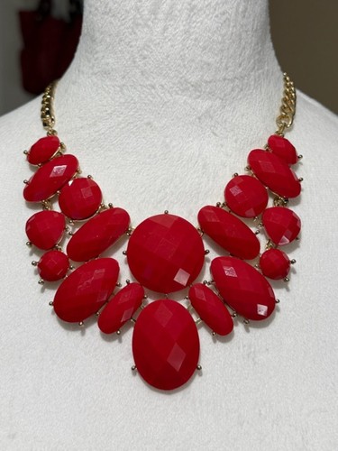 Chunky red acrylic - red, acrylic/lucite