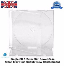 4 x CD Single 5.2mm Slim Jewel Case Frosted Clear With Tray High Quality New