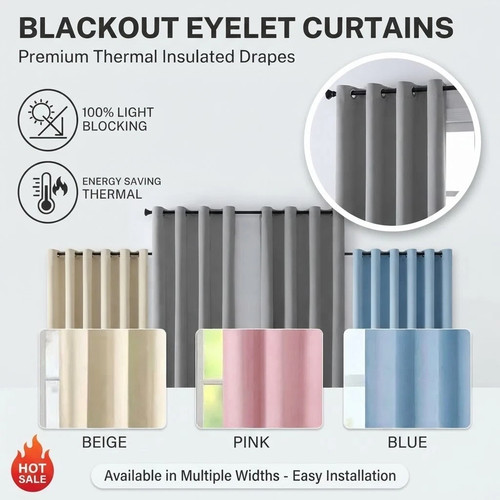 Blackout eyelet curtains - blackout,