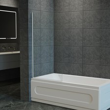 Over Bath Shower Screen Tempered Glass Wet Room Bathtub Screen Panel 800x1400mm 