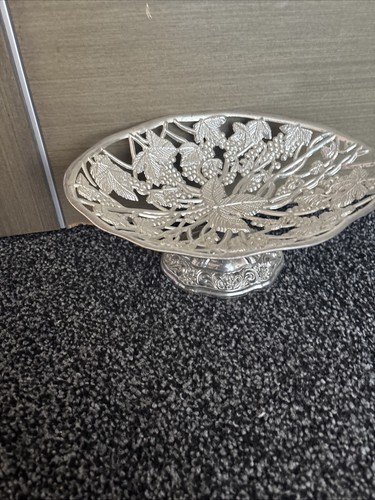 Silver fruit plate decorative - fruit,