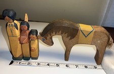 Ostheimer Native-American 4 Piece Wood Figures Made In Germany