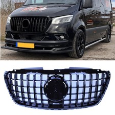 Calandre pour Mercedes Sprinter W907 2019+ Noir brillant Panamericana look