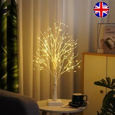 2PCS Small Christmas Tree with Lights 2FT Birch Tree 24 LEDs Interior decoration