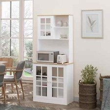 Tall Kitchen Storage Cupboard Cabinet Pantry White Freestanding Unit Furniture